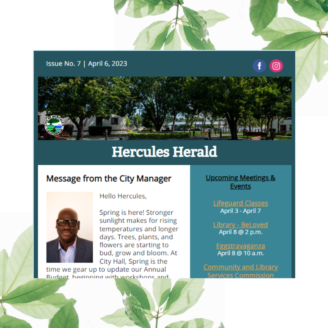 Hercules Herald E-Newsletter April 2023 Icon