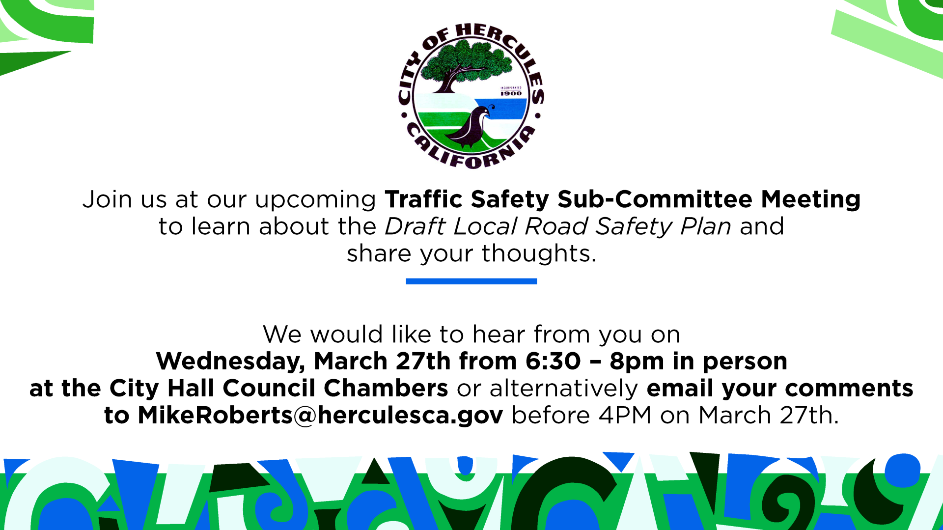 Traffic Safety Subcommittee Meeting 03-27-2024